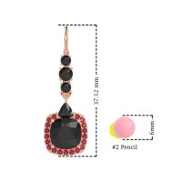 Art-Deco Halo Dangling Hook Earrings