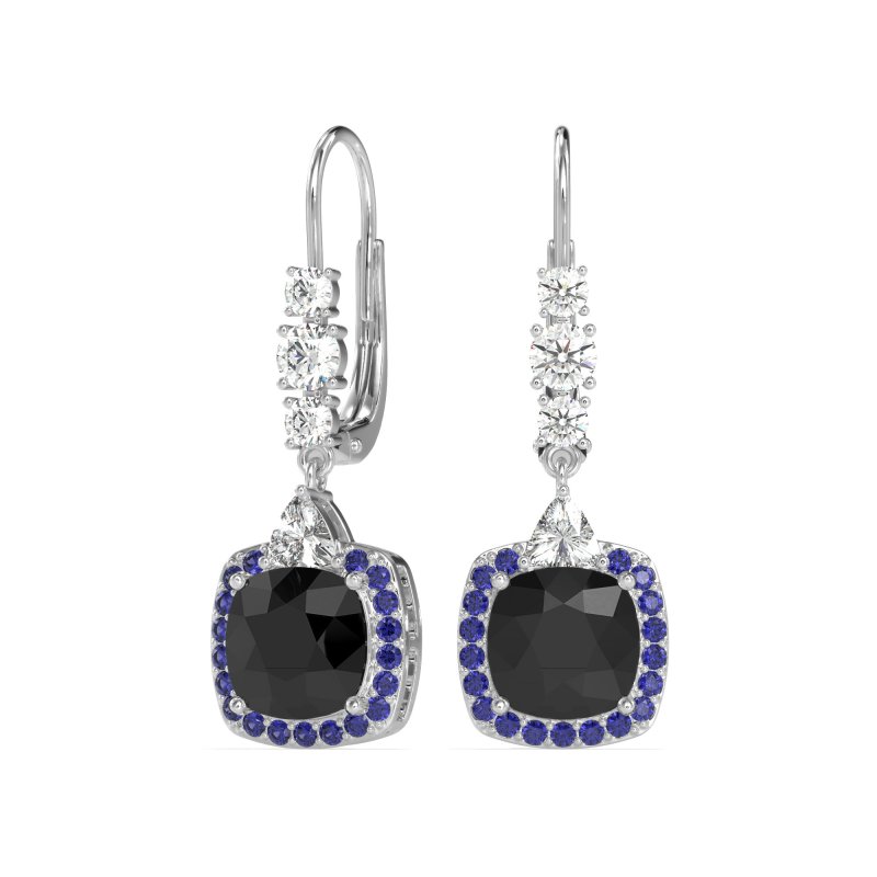 Art-Deco Halo Dangling Hook Earrings