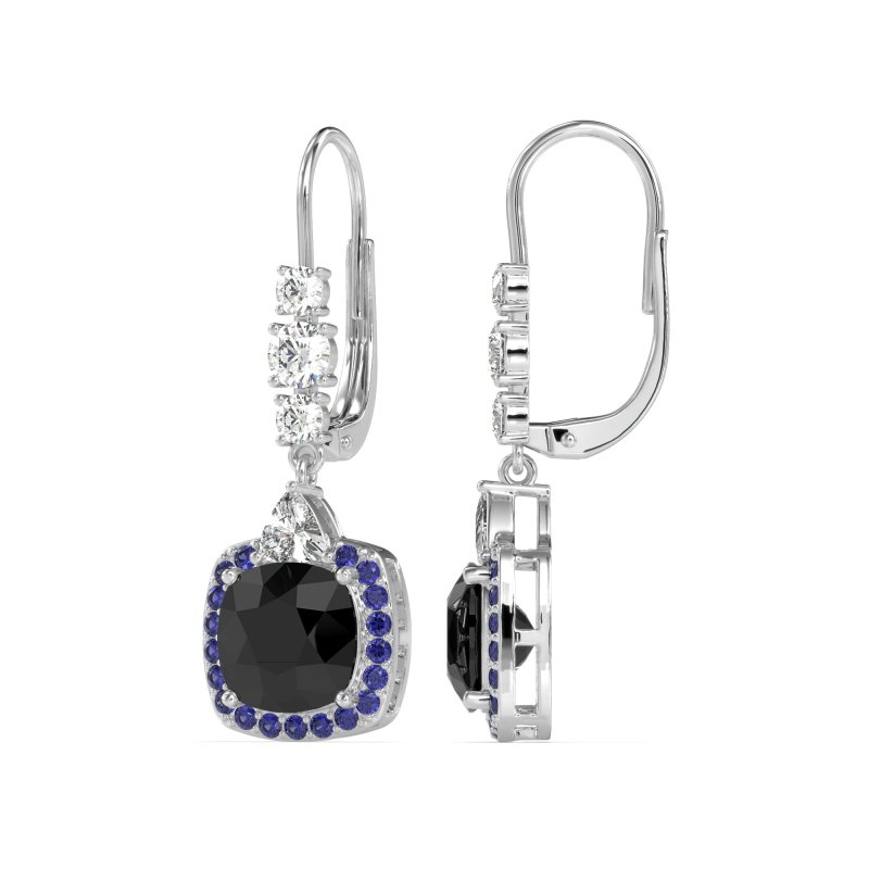 Art-Deco Halo Dangling Hook Earrings
