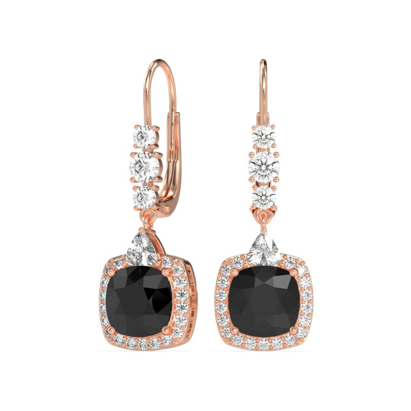 Art-Deco Halo Dangling Hook Earrings