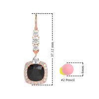Art-Deco Halo Dangling Hook Earrings