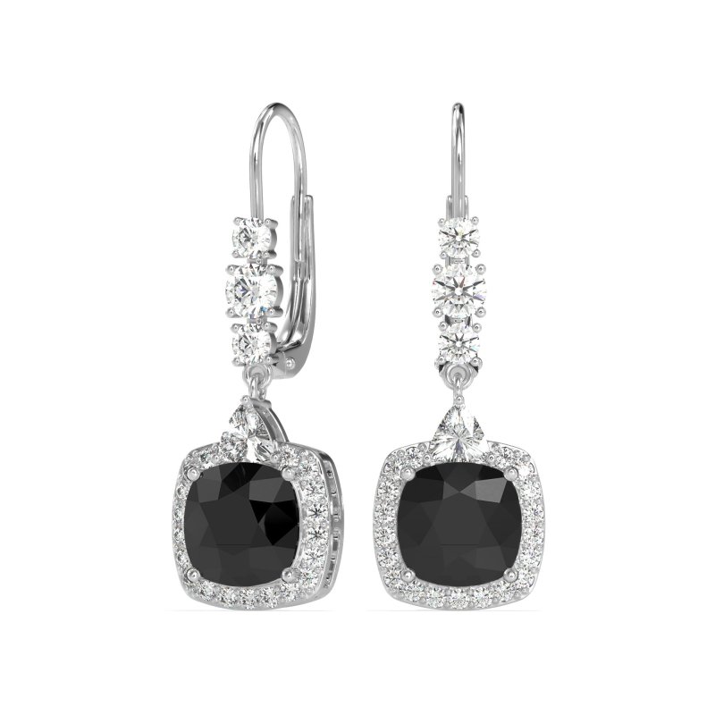 Art-Deco Halo Dangling Hook Earrings