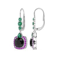 Art-Deco Halo Dangling Hook Earrings