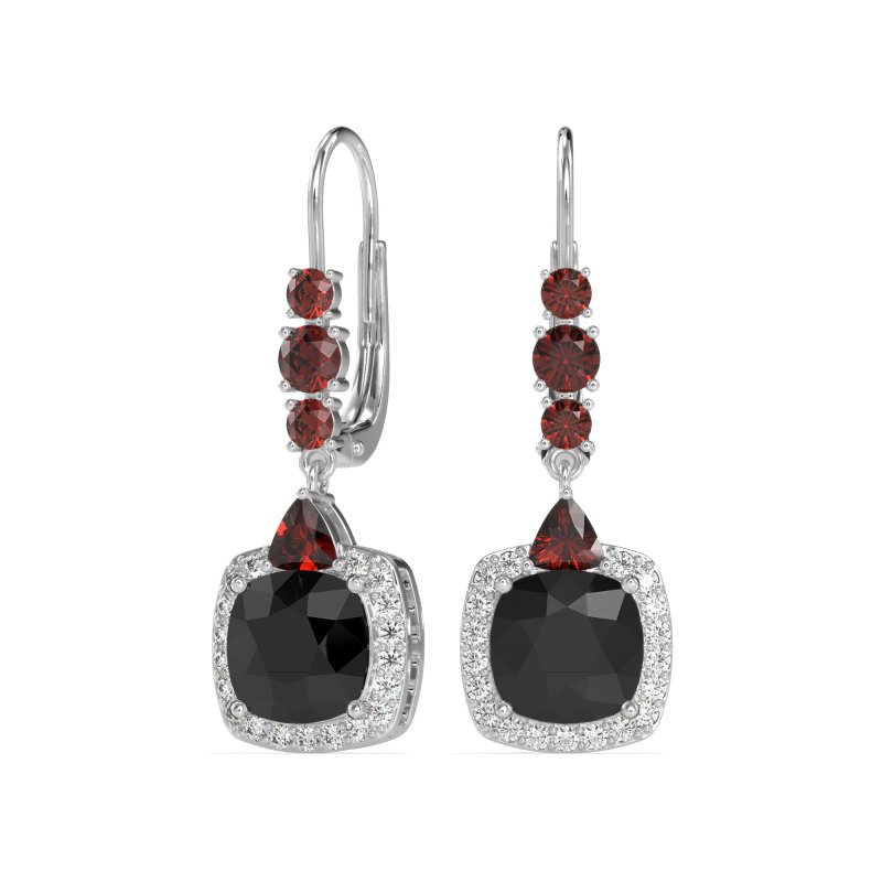 Art-Deco Halo Dangling Hook Earrings