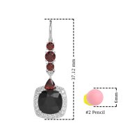 Art-Deco Halo Dangling Hook Earrings