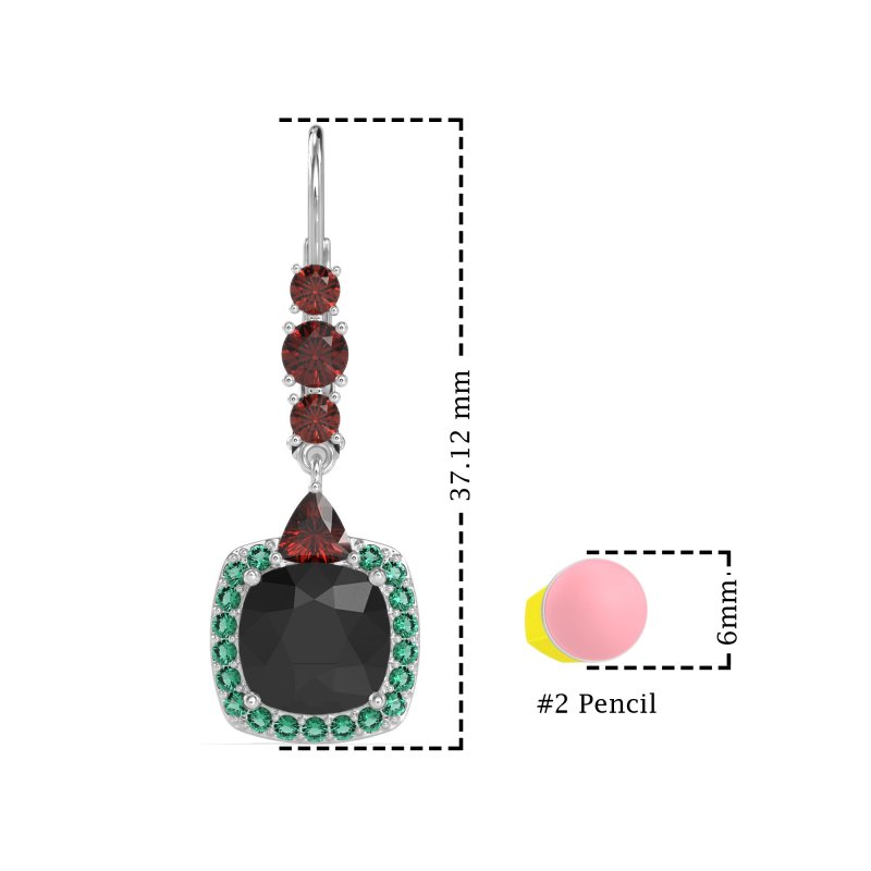 Art-Deco Halo Dangling Hook Earrings