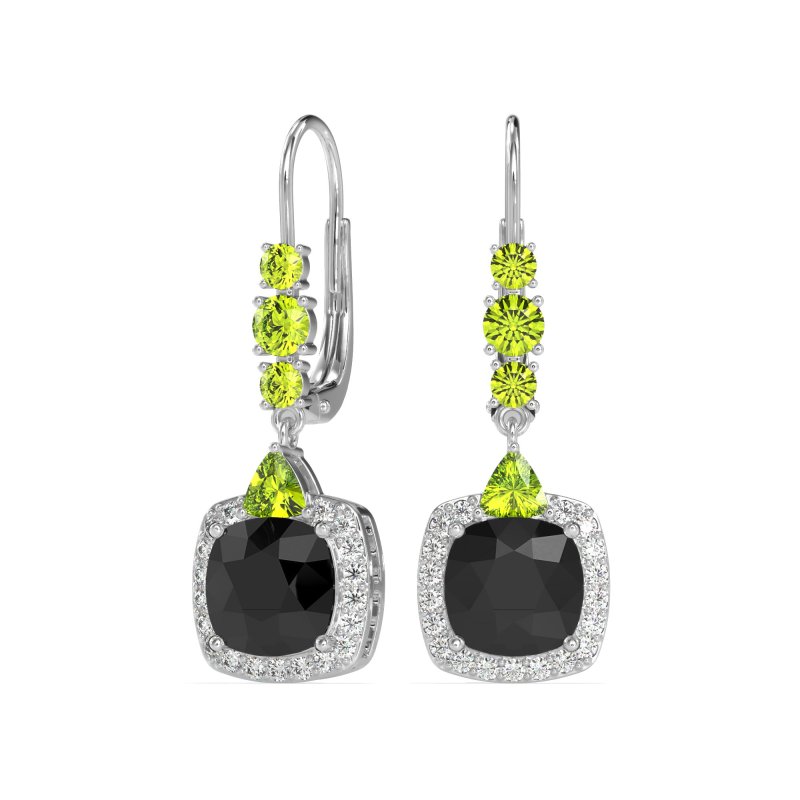 Art-Deco Halo Dangling Hook Earrings