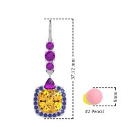 Art-Deco Halo Dangling Hook Earrings