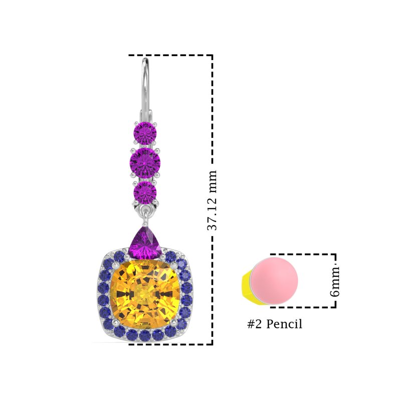 Art-Deco Halo Dangling Hook Earrings