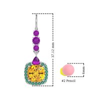 Art-Deco Halo Dangling Hook Earrings