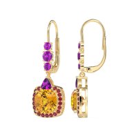 Art-Deco Halo Dangling Hook Earrings