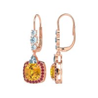 Art-Deco Halo Dangling Hook Earrings