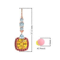 Art-Deco Halo Dangling Hook Earrings