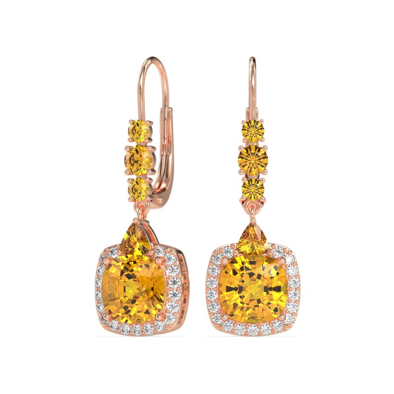 Art-Deco Halo Dangling Hook Earrings