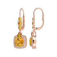 Art-Deco Halo Dangling Hook Earrings