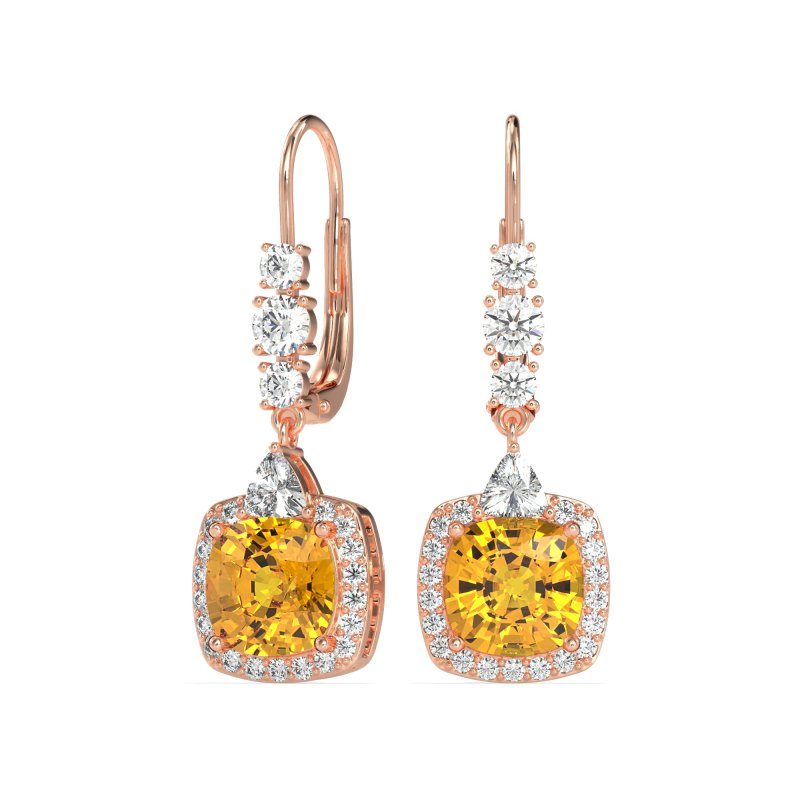 Art-Deco Halo Dangling Hook Earrings