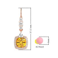 Art-Deco Halo Dangling Hook Earrings