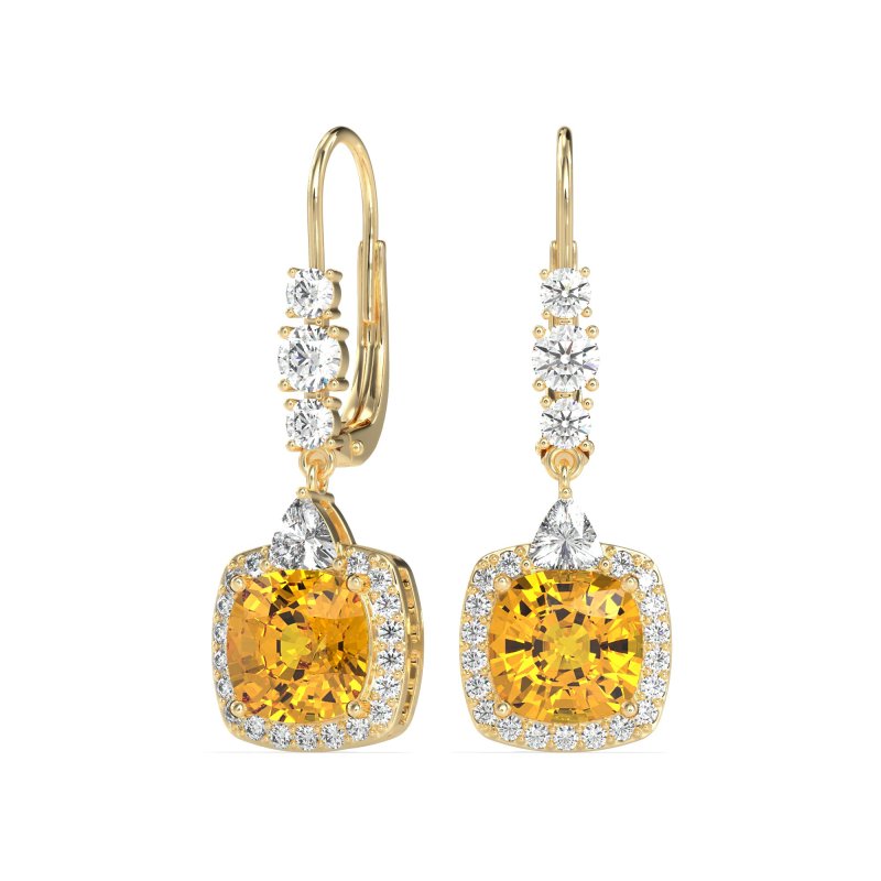 Art-Deco Halo Dangling Hook Earrings