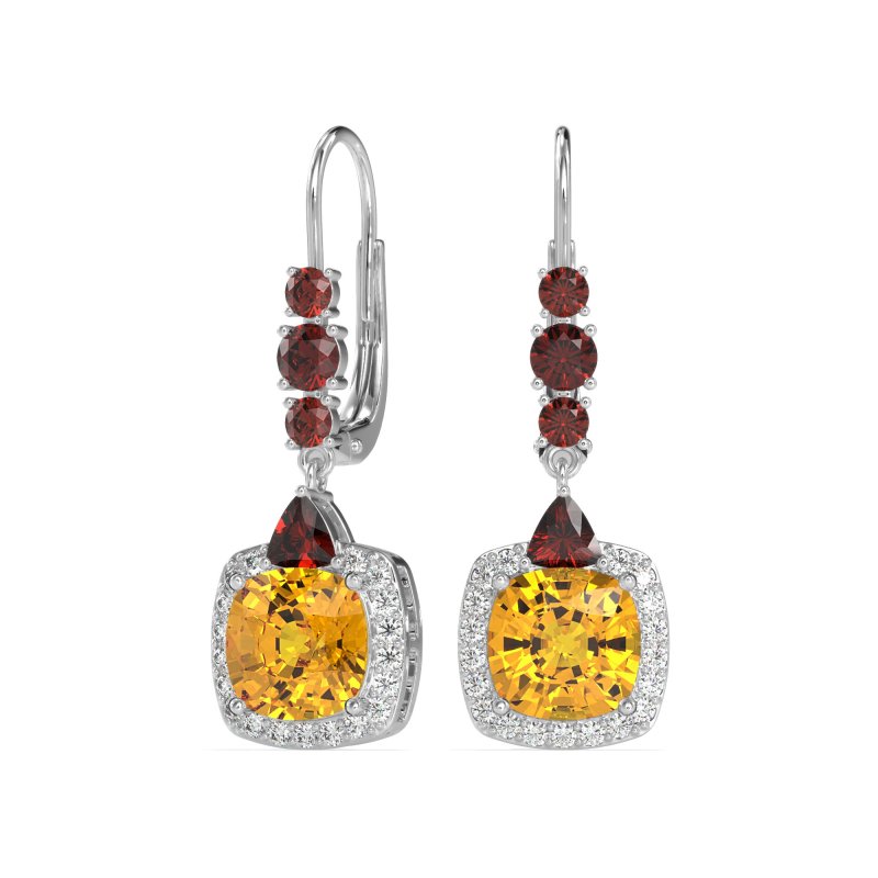 Art-Deco Halo Dangling Hook Earrings