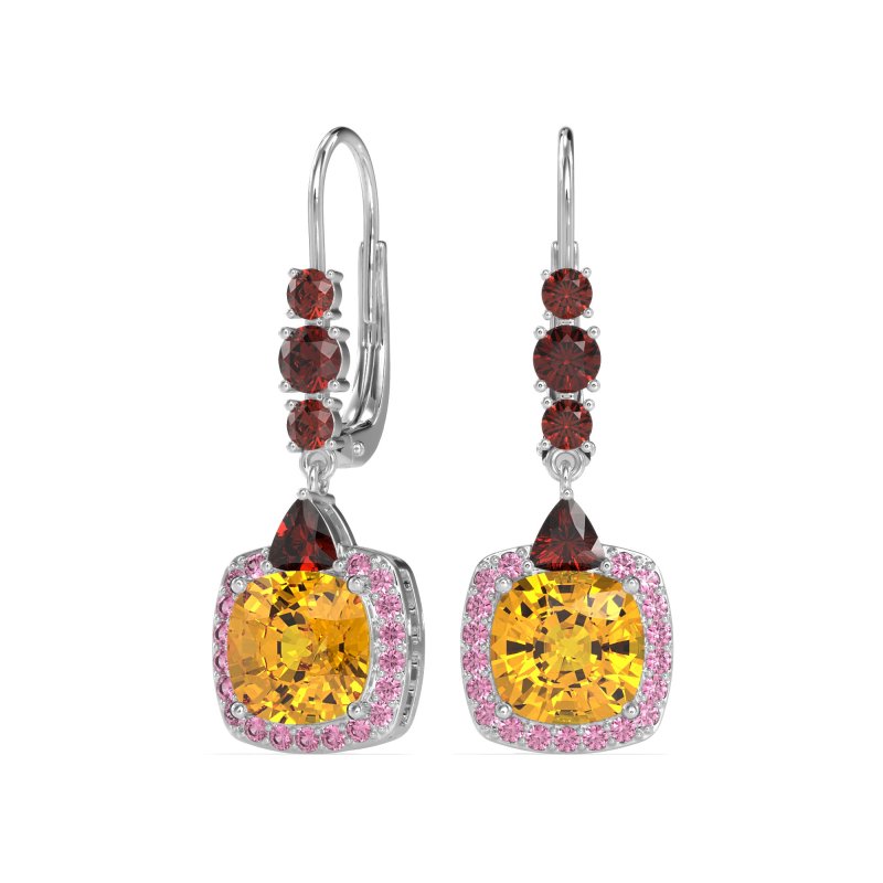 Art-Deco Halo Dangling Hook Earrings
