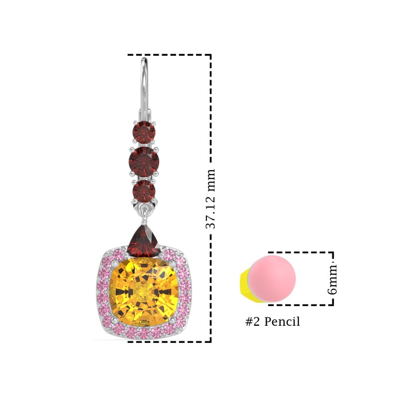 Art-Deco Halo Dangling Hook Earrings