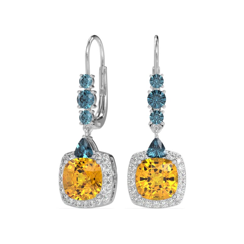 Art-Deco Halo Dangling Hook Earrings