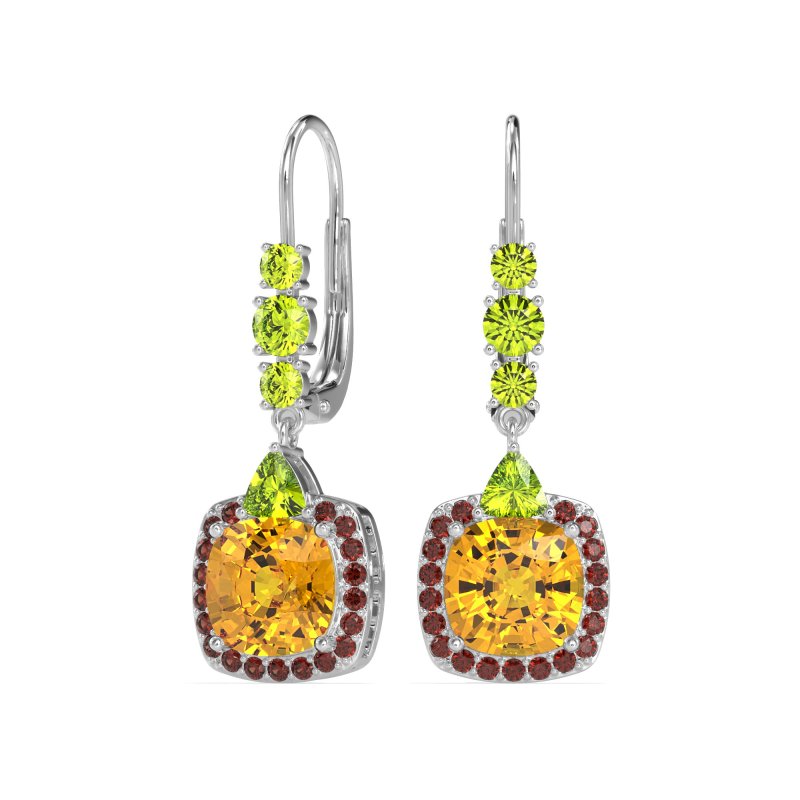 Art-Deco Halo Dangling Hook Earrings