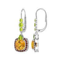Art-Deco Halo Dangling Hook Earrings