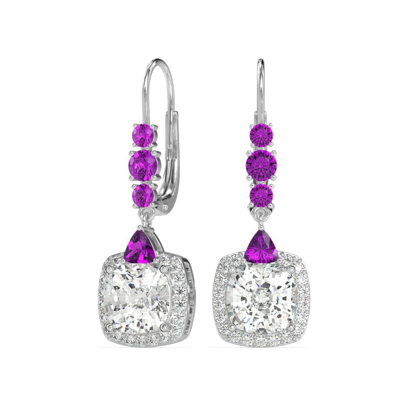 Art-Deco Halo Dangling Hook Earrings