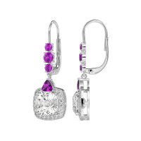 Art-Deco Halo Dangling Hook Earrings