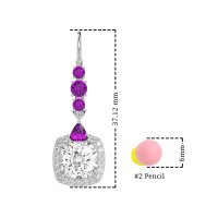 Art-Deco Halo Dangling Hook Earrings