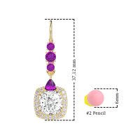 Art-Deco Halo Dangling Hook Earrings