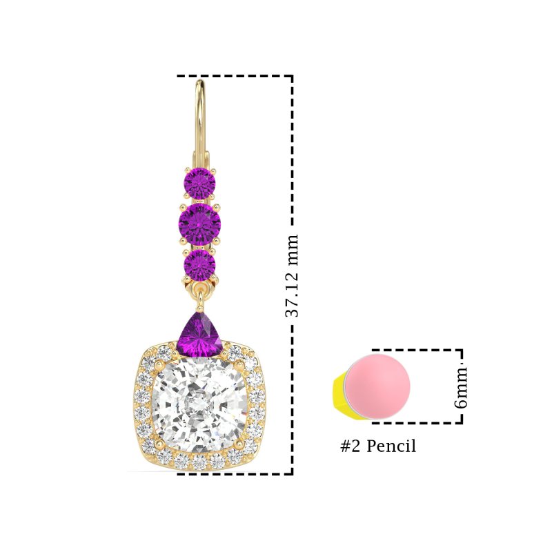 Art-Deco Halo Dangling Hook Earrings