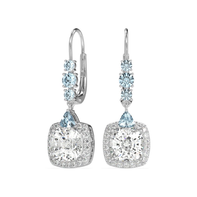 Art-Deco Halo Dangling Hook Earrings