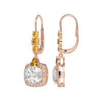 Art-Deco Halo Dangling Hook Earrings