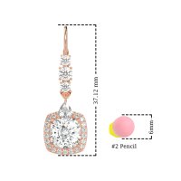 Art-Deco Halo Dangling Hook Earrings