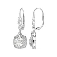 Art-Deco Halo Dangling Hook Earrings