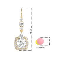 Art-Deco Halo Dangling Hook Earrings