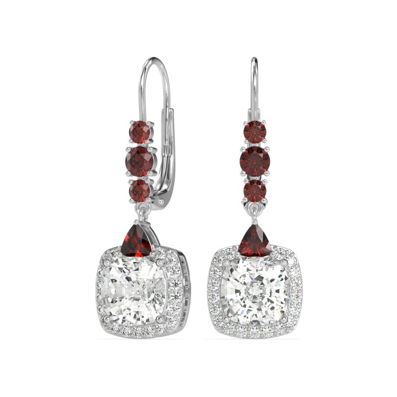 Art-Deco Halo Dangling Hook Earrings