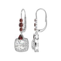 Art-Deco Halo Dangling Hook Earrings