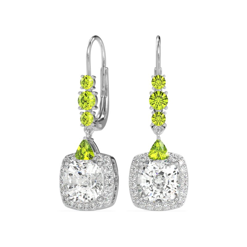 Art-Deco Halo Dangling Hook Earrings