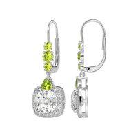 Art-Deco Halo Dangling Hook Earrings