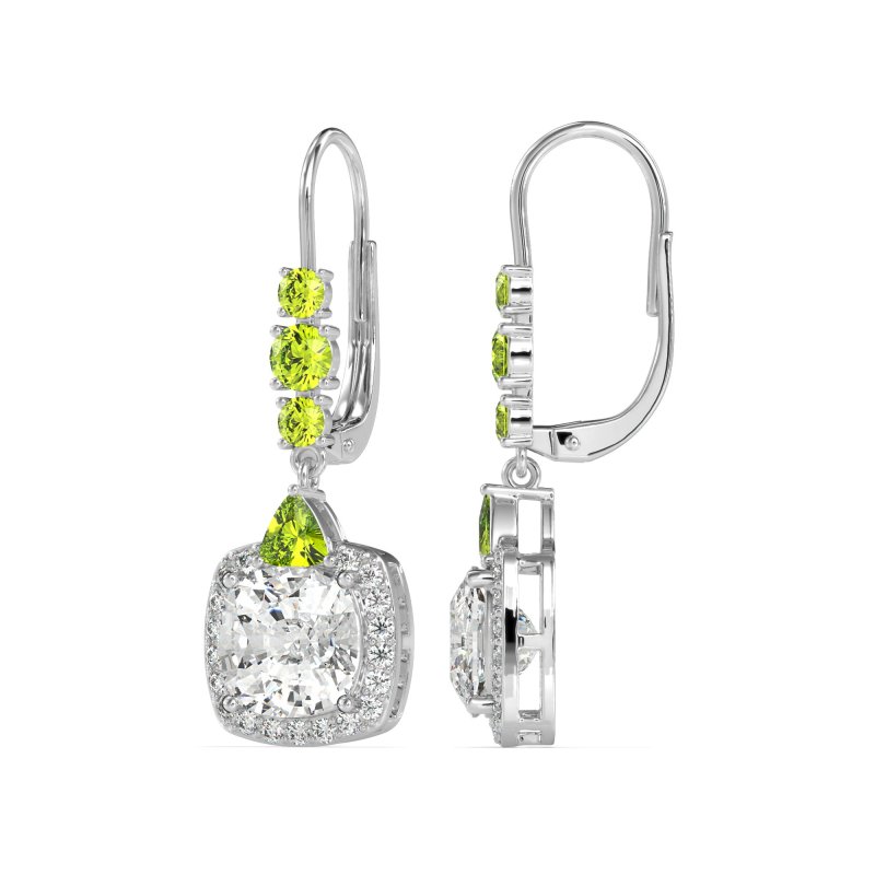 Art-Deco Halo Dangling Hook Earrings