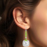 Art-Deco Halo Dangling Hook Earrings