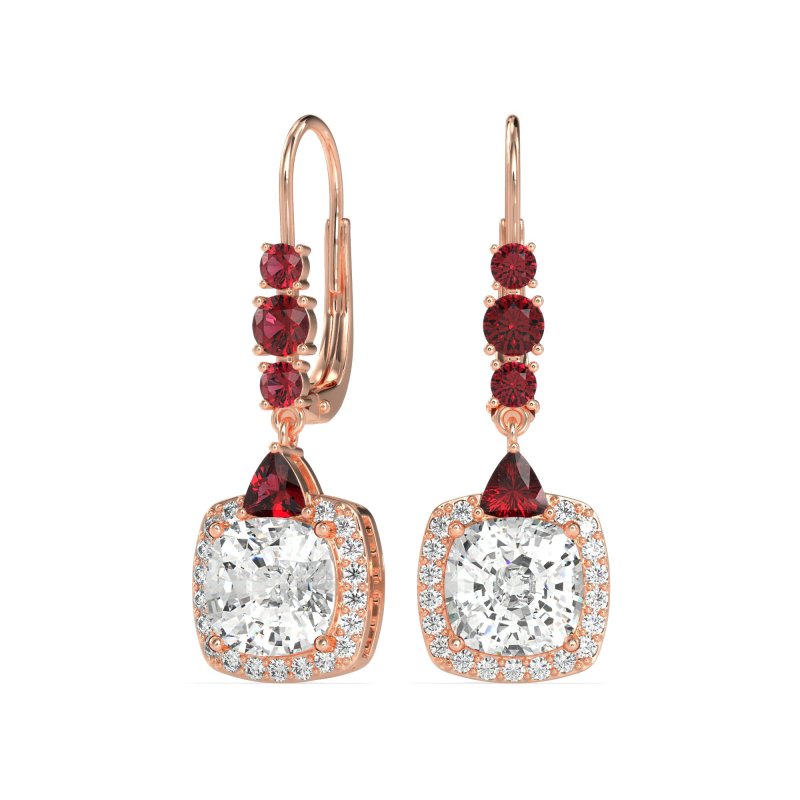Art-Deco Halo Dangling Hook Earrings