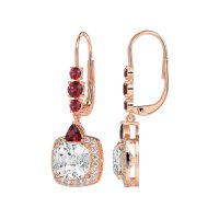 Art-Deco Halo Dangling Hook Earrings