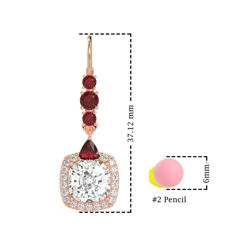 Art-Deco Halo Dangling Hook Earrings
