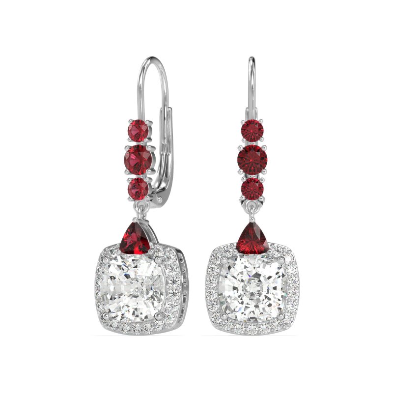 Art-Deco Halo Dangling Hook Earrings