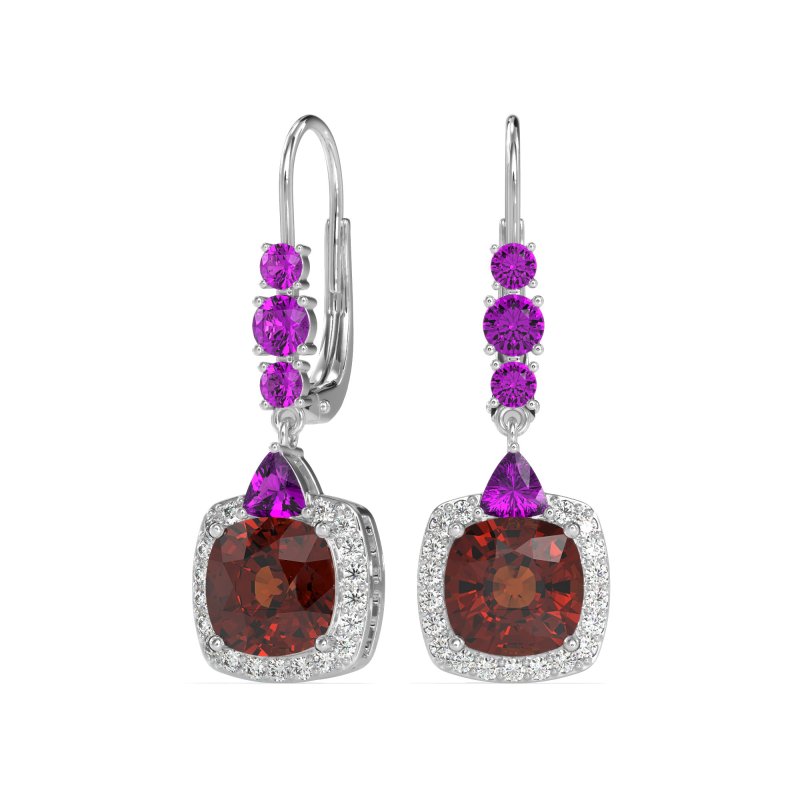 Art-Deco Halo Dangling Hook Earrings