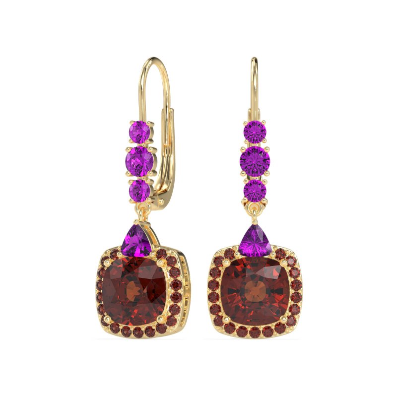 Art-Deco Halo Dangling Hook Earrings